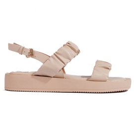 Bézs színű fodros szandál Bézs színű fodros szandál