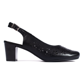 Sergio Leone Női áttört fekete pumpák