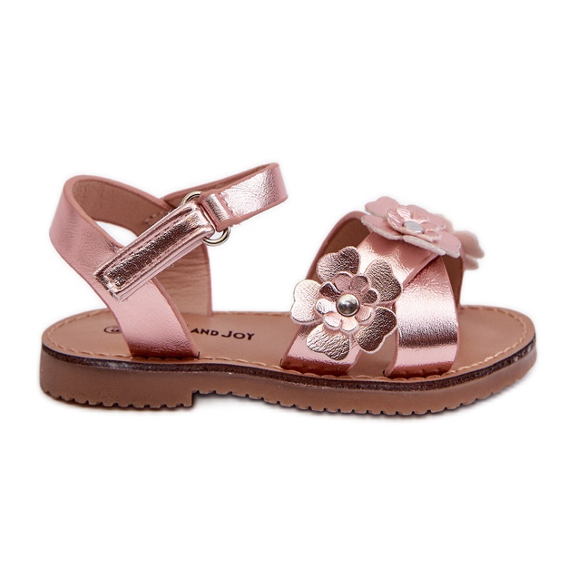 Virággal díszített, tépőzárral rögzíthető gyerekszandál, Pink Fagossa rózsaszín Virággal díszített, tépőzárral rögzíthető gyerekszandál, Pink Fagossa rózsaszín