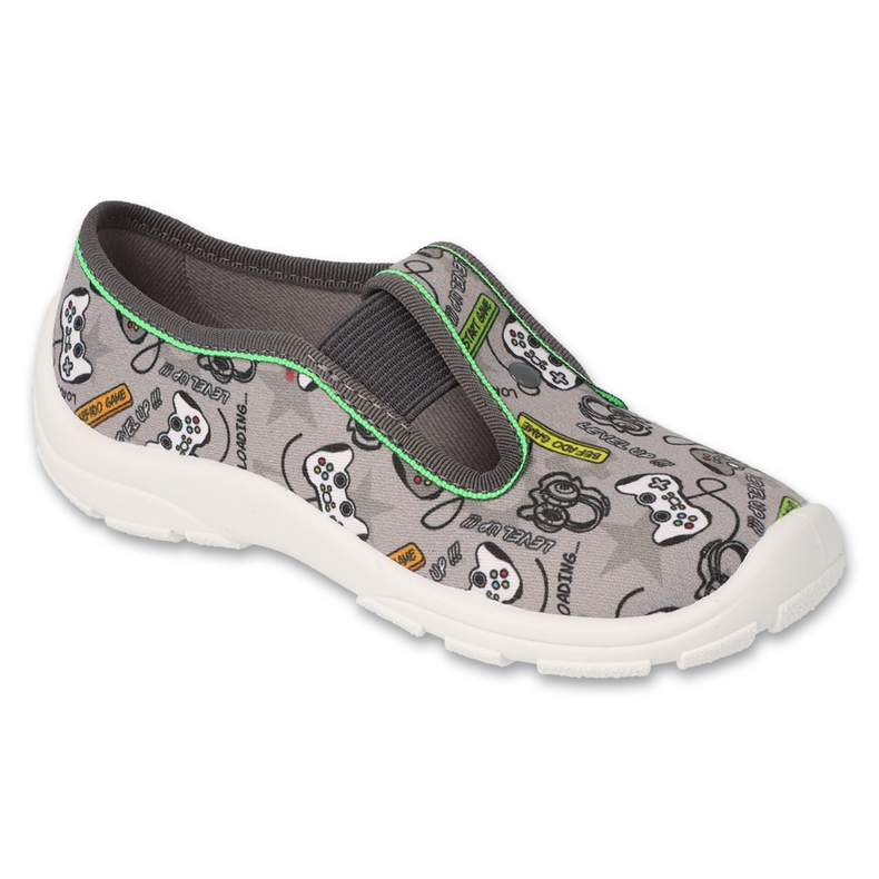 Befado gyerekpapucs 975Y188 szürke, színes applikációkkal