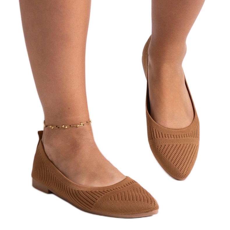 Wendana szövet karamell balerina cipő barna