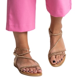 Caramella cirkóniákkal díszített arany szandál aranysárga Caramella cirkóniákkal díszített arany szandál aranysárga