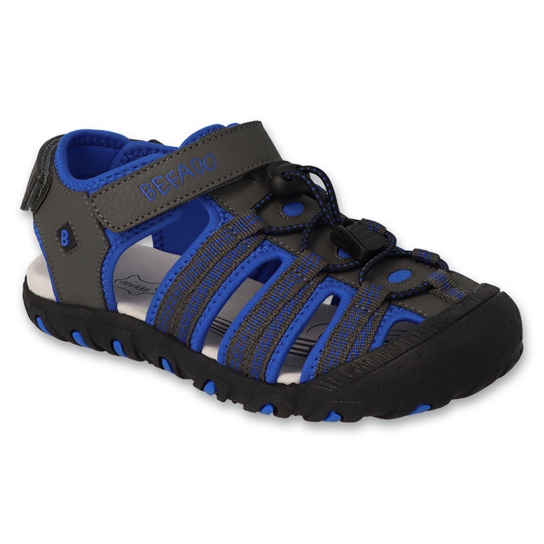 Befado Boys Sandals 170y089 szürke-kék bőr betét