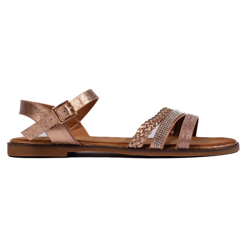 Női arany lapos szandál aranysárga