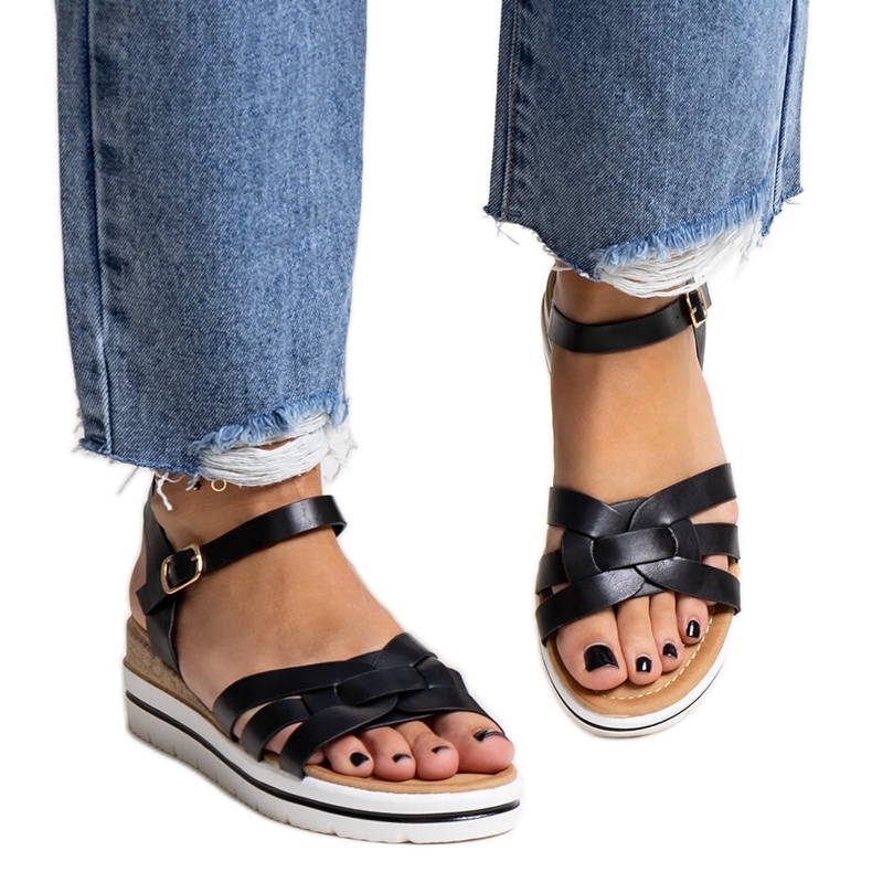 Hikma fekete alacsony ékszandál