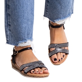 Saila fekete alacsony ékszandál Saila fekete alacsony ékszandál