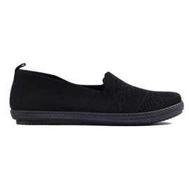Női fekete szövet slip-on Női fekete szövet slip-on