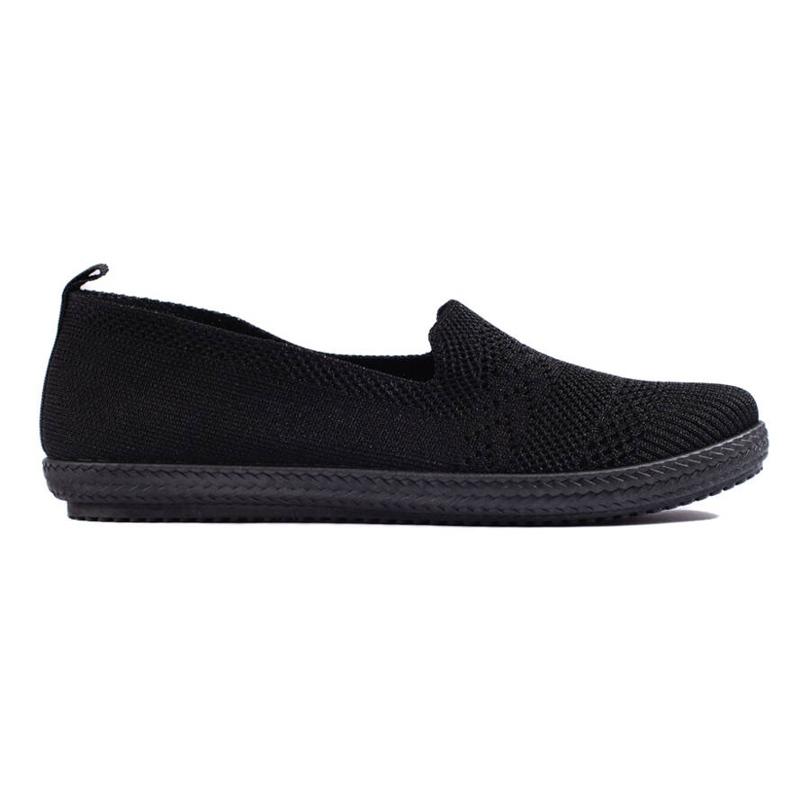 Női fekete szövet slip-on