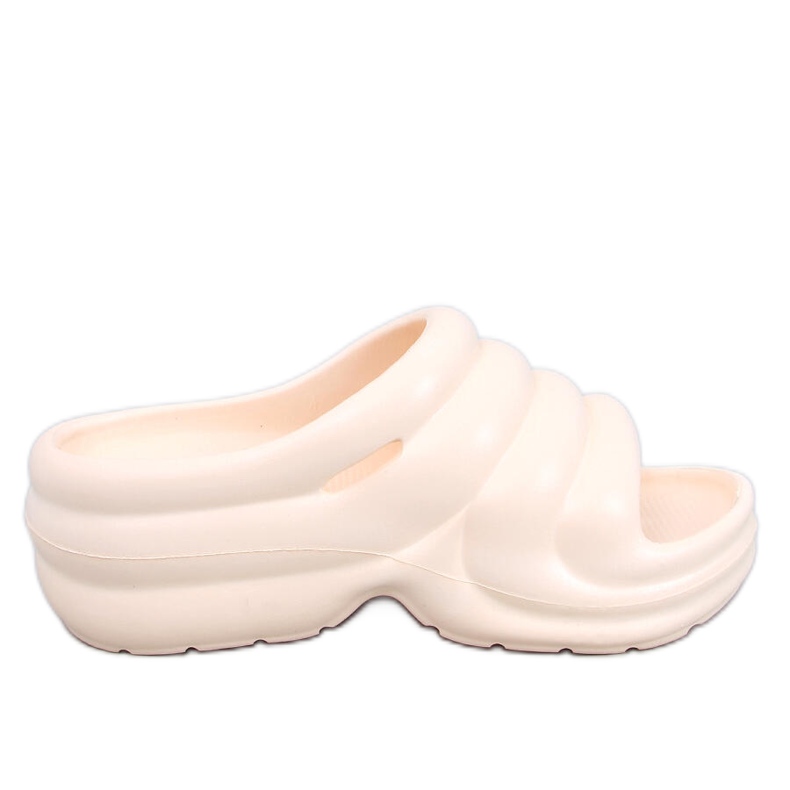 Brassie Beige hab papucs az emelvényen - világos bézs