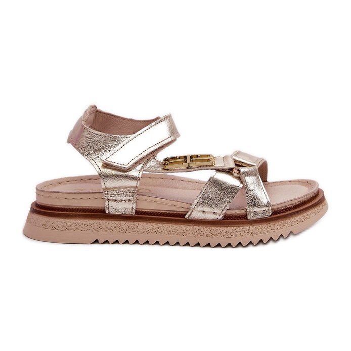 Zazoo 50103 női bőr szandál az emelvényen, arany aranysárga