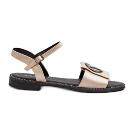 Női szandál díszítéssel S.Barski KV27-045 Arany aranysárga Női szandál díszítéssel S.Barski KV27-045 Arany aranysárga