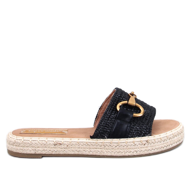 Maters Fekete espadrille papucs