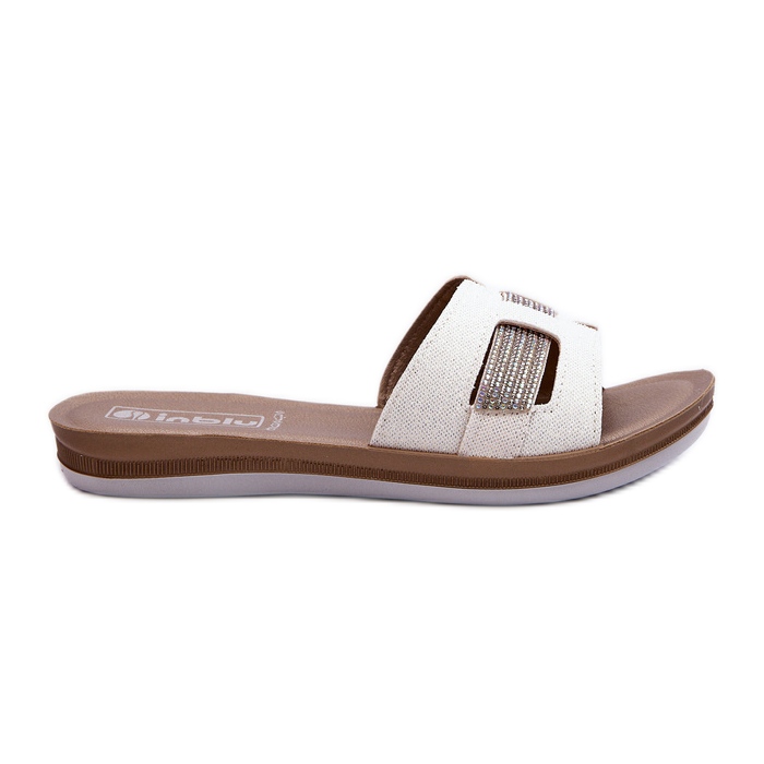 Kényelmes, fényes női papucs Inblu BA000050 fehér