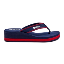 Női Wedge Flip-Flops Big Star NN274A725 sötétkék