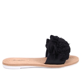 Puha flip-flop Diaye Black virágokkal fekete
