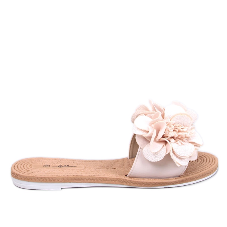 Puha flip-flop Diaye Beige virágokkal bézs