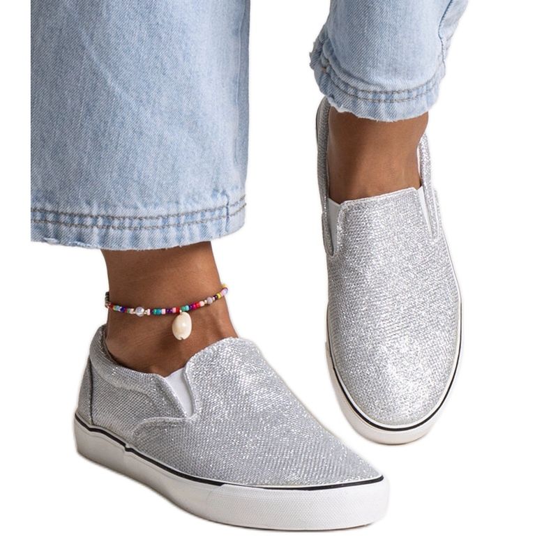 Ezüst fényes Lublubah tornacipő