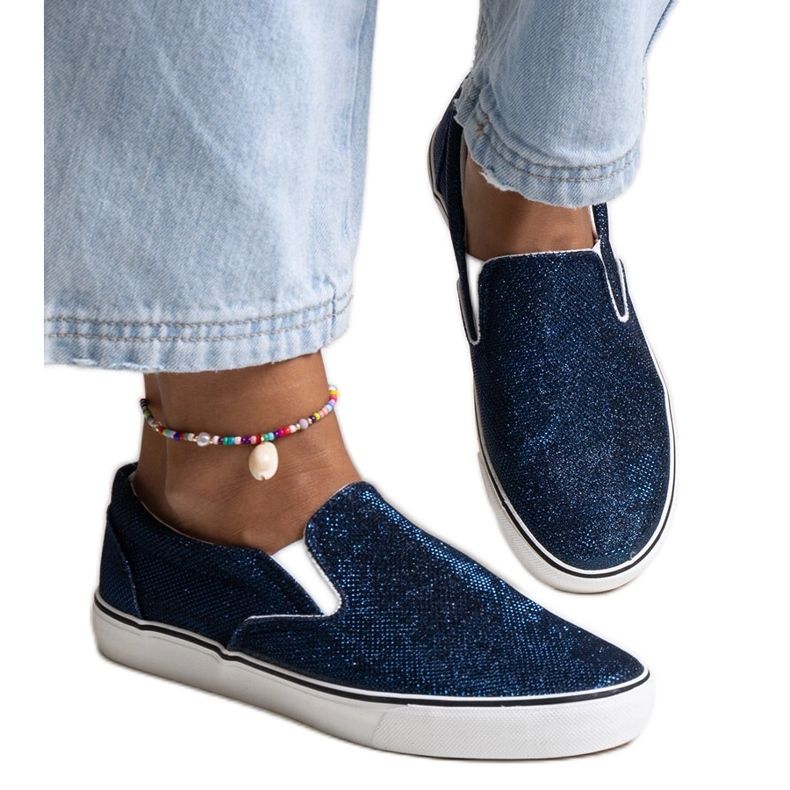 Sötétkék fényes tornacipő a Lublubah cégtől