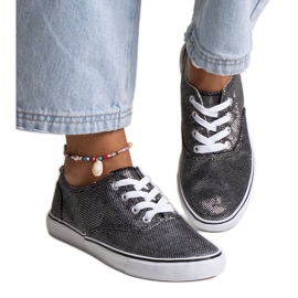 Fekete fényes Carroline tornacipő