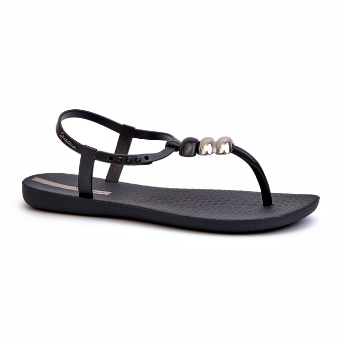 Női lapos szandál, flip-flop 83507 Ipanema osztály, felfújt szandál, fekete