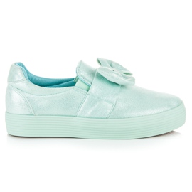 Slipons A Platformon Egy Íjjal zöld Slipons A Platformon Egy Íjjal zöld