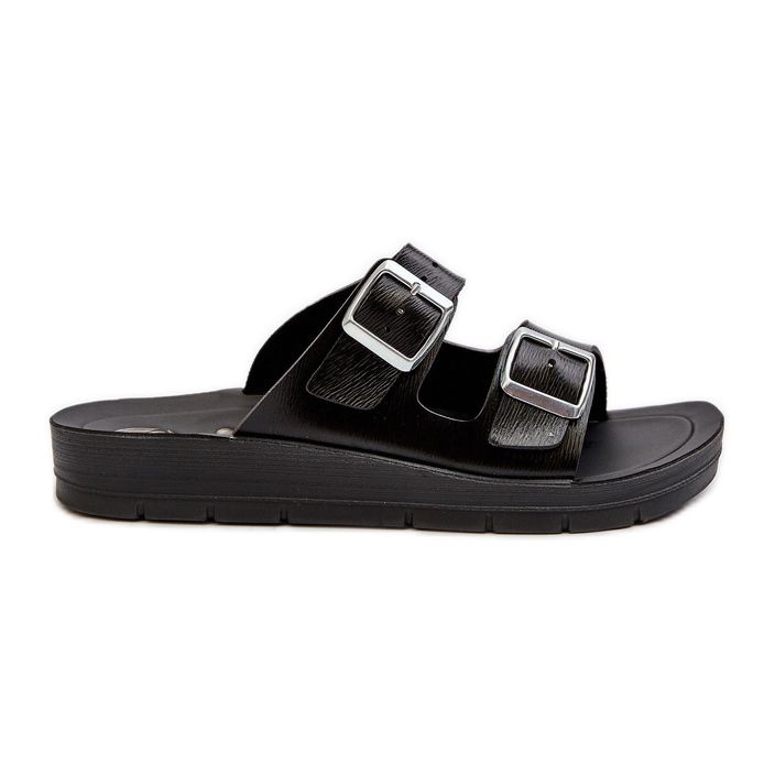 Kényelmes női papucs csatokkal Inblu CP000034 fekete