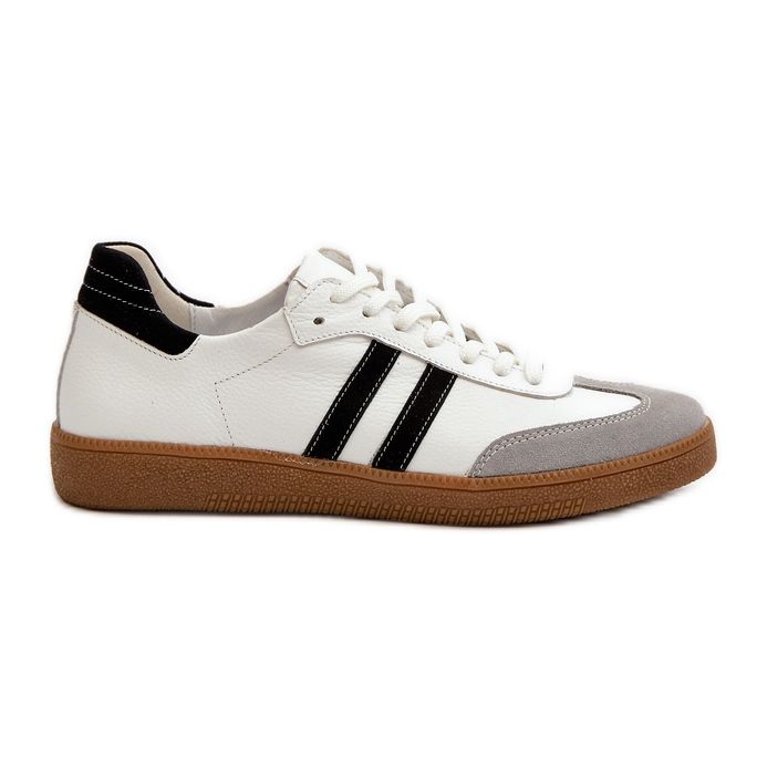 Zazoo N1068 női bőr tornacipő, fehér