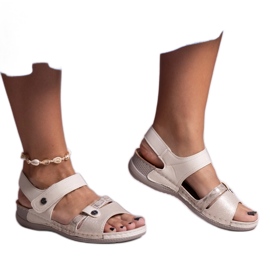 Huri bézs színű platformszandál