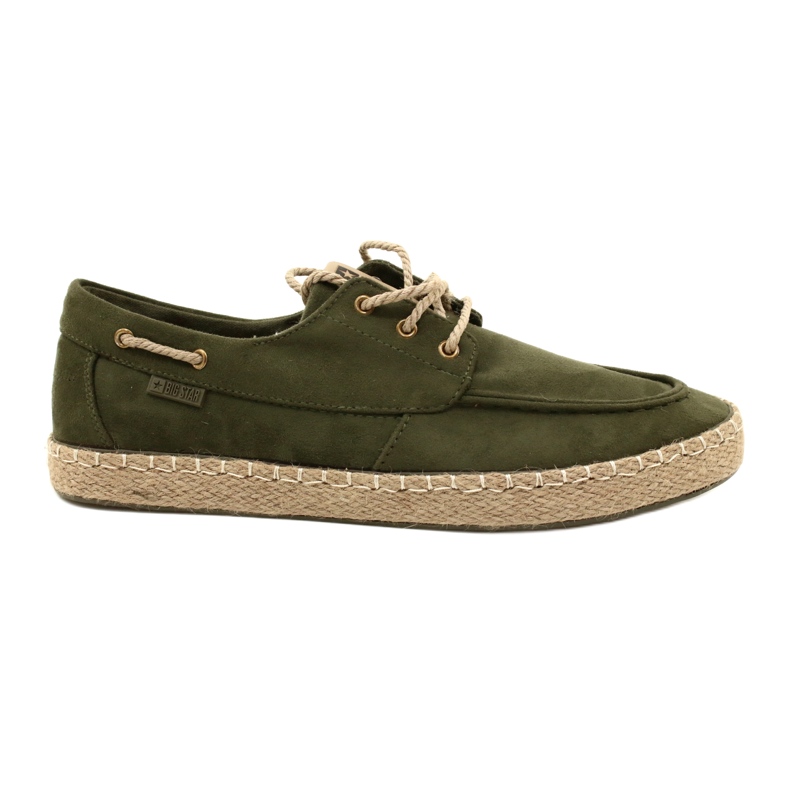 Férfi fűzős espadrillák Big Star NN174055 Khaki zöld Férfi fűzős espadrillák Big Star NN174055 Khaki zöld