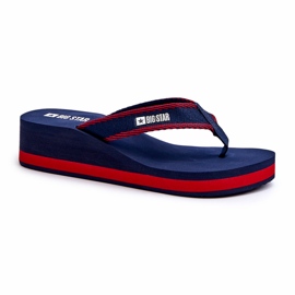 Női Wedge Flip-Flops Big Star NN274A725 sötétkék