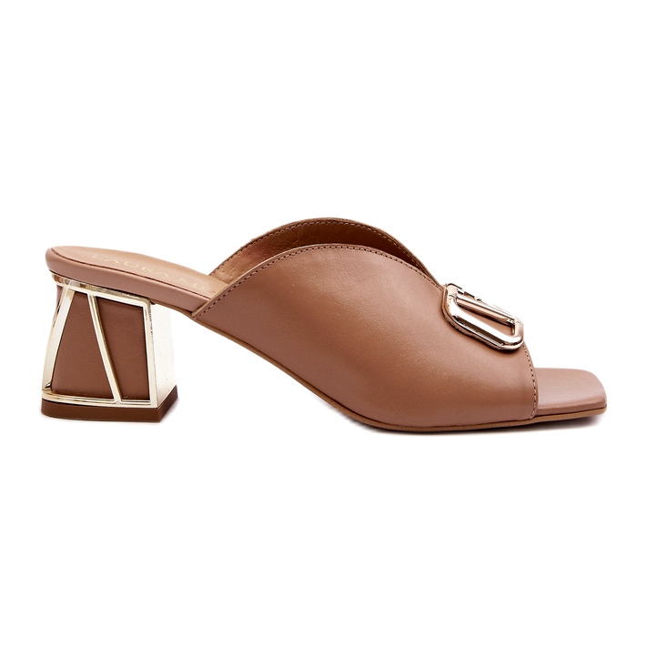 Elegáns női magassarkú papucs Laura Messi 2771 bézs