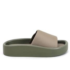 Fontes Oliver puha női papucs zöld