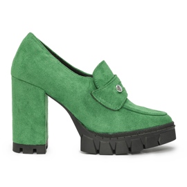 Zöld női magas sarkú cipő