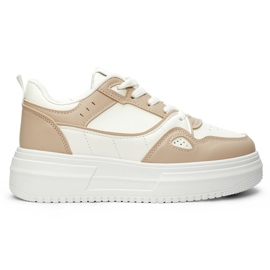 Fehér és rózsaszín női platform sportcipő