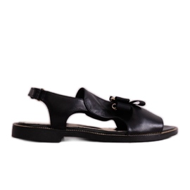 Fekete szandál masnival és cirkon KARINO Fekete szandál masnival és cirkon KARINO