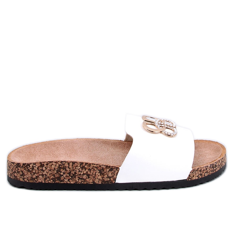 Ibanei Fehér parafa papucs strasszokkal