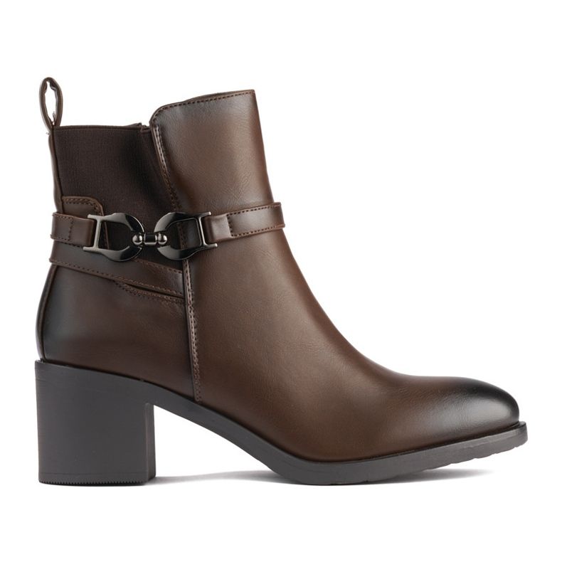 Barna színű női bokacsizma