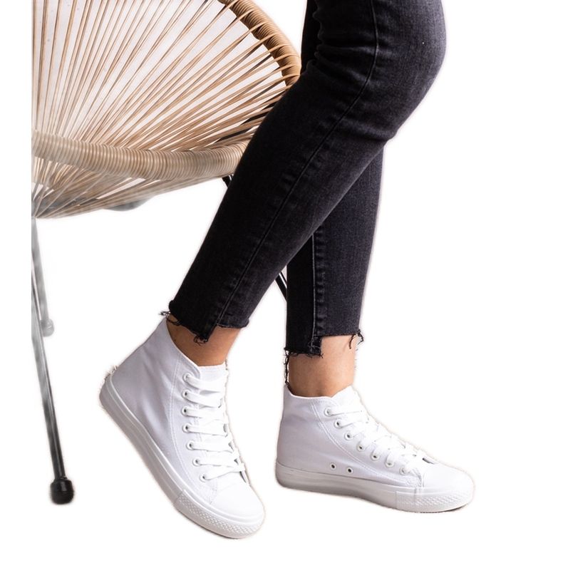 Raffie fehér, magas szárú tornacipő