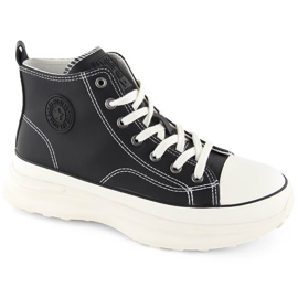 Női magas platformú tornacipő, fekete Big Star OO274063