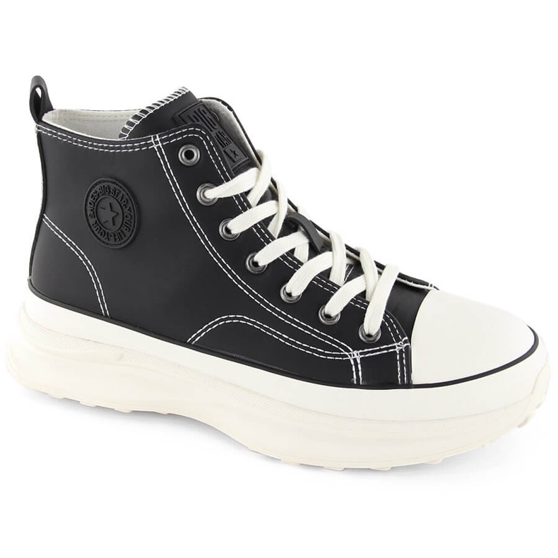 Női magas platformú tornacipő, fekete Big Star OO274063