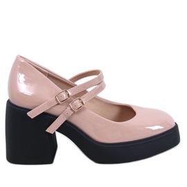 Lorai Khaki széles sarkú pumpák bézs Lorai Khaki széles sarkú pumpák bézs