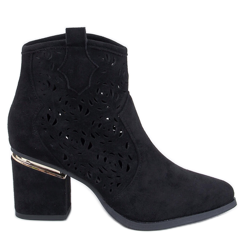 Donovan Fekete áttört magas sarkú bokacsizma