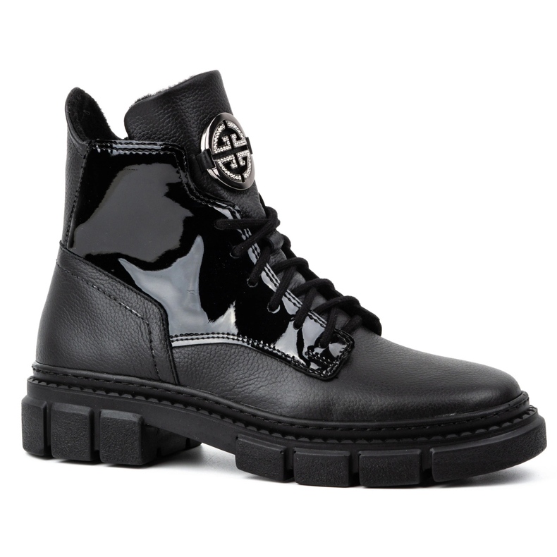 Olivier Női hőszigetelt bőr téli csizma 1169 fekete