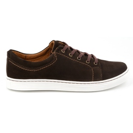 Olivier Férfi alkalmi bőrcipő 946MA, barna bársony