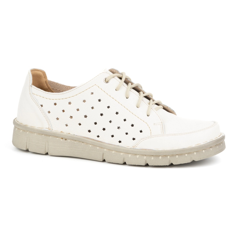 Kampol Női áttört bőrcipő 403/19 ekrü sokszínű