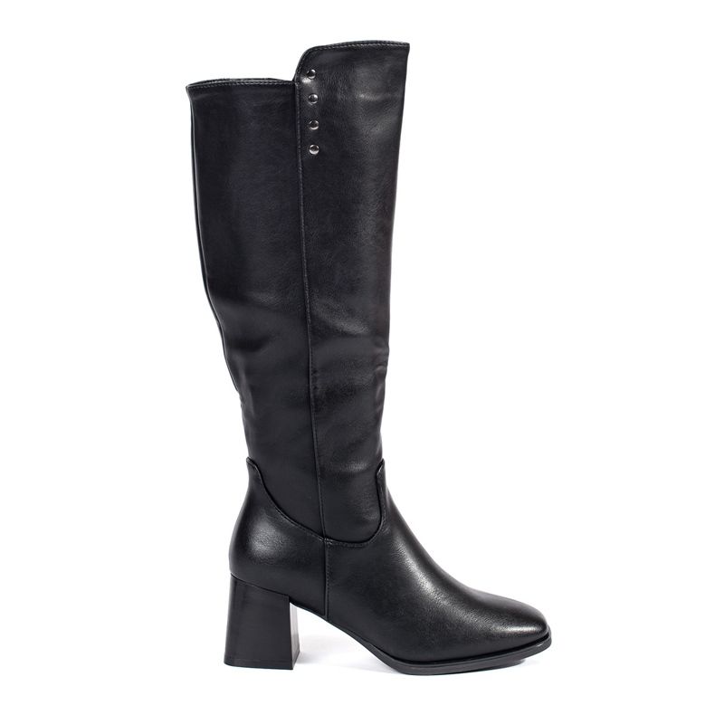 Fekete velúr magas sarkú csizma