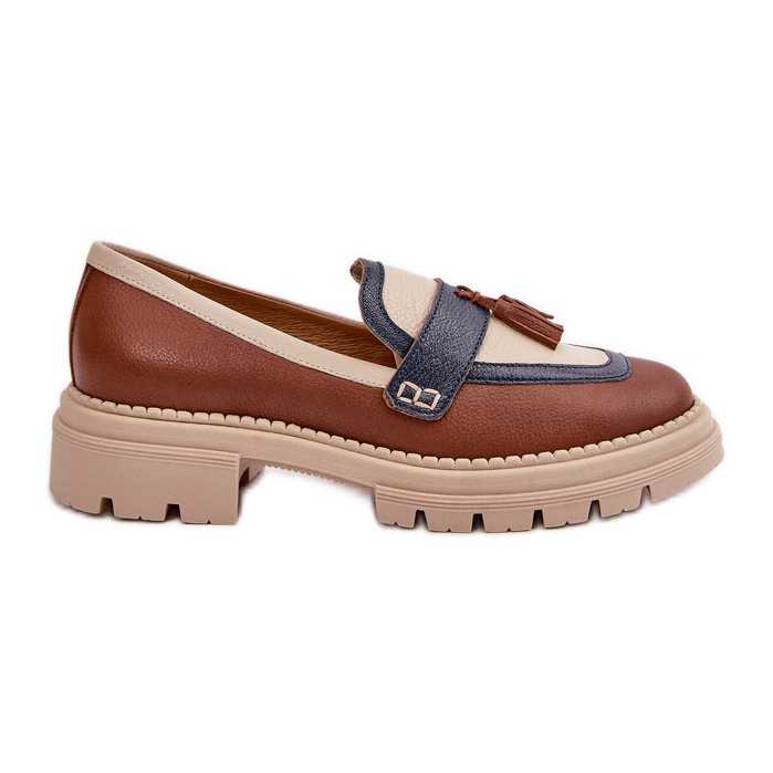 Női, bőr mokaszin, barna Laura Messi 2835