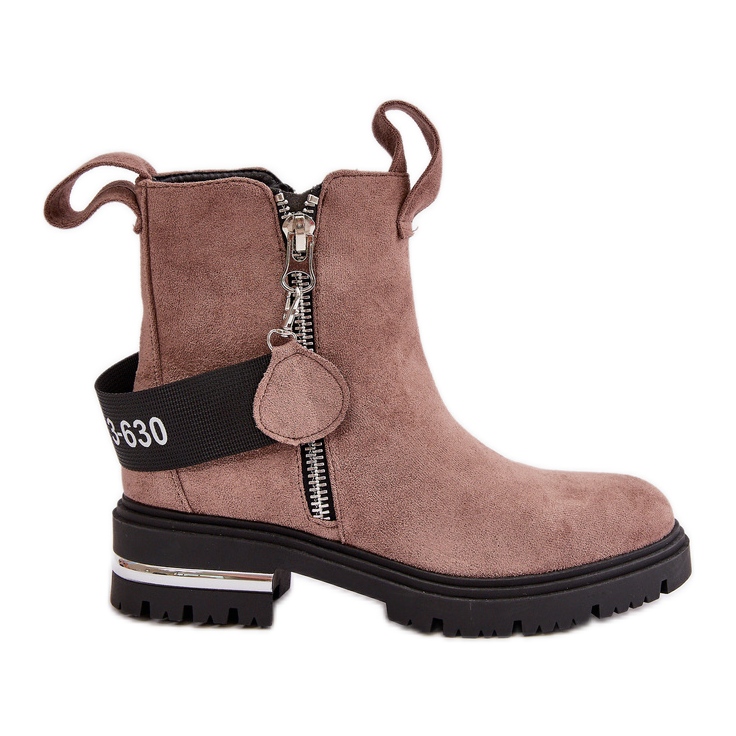 Szigetelt női bokacsizma cipzárral, sötétbézs Calvaro Szigetelt női bokacsizma cipzárral, sötétbézs Calvaro