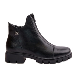 Szigetelt női csizma Eco bőrből, fekete Verietta