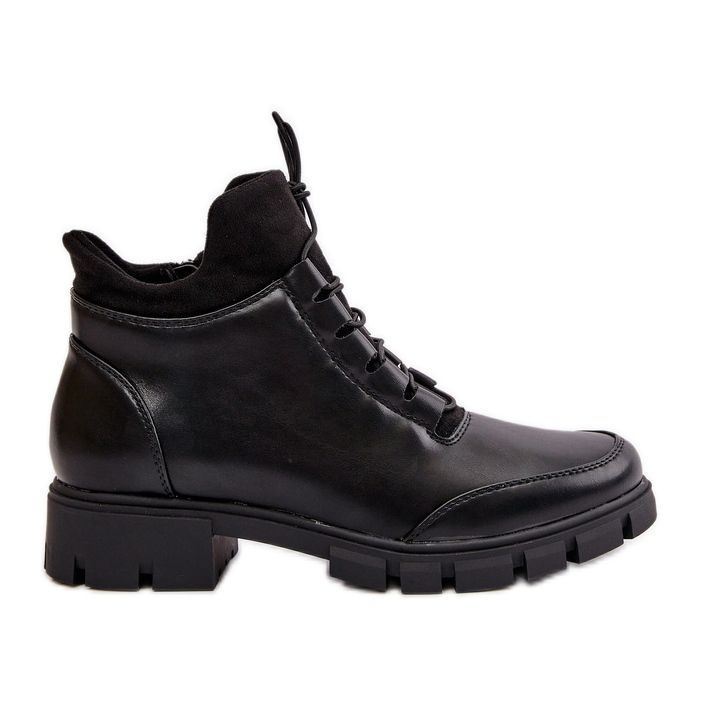 Alacsony női szigetelt csizma Eco bőrből, fekete Erisabelle Alacsony női szigetelt csizma Eco bőrből, fekete Erisabelle